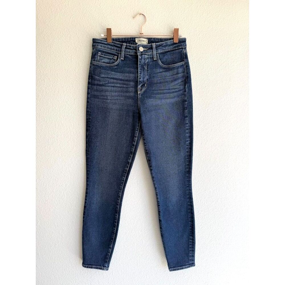 L'Agence Margot High Rise Cropped Skinny Jeans in Gardena Blue size 27